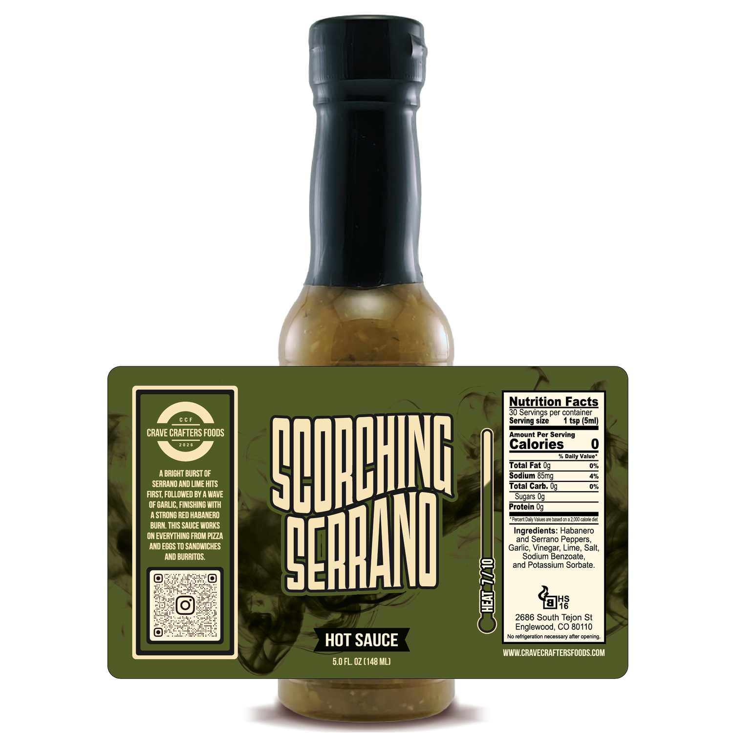 Cajun Garlic Serrano Hot Sauce