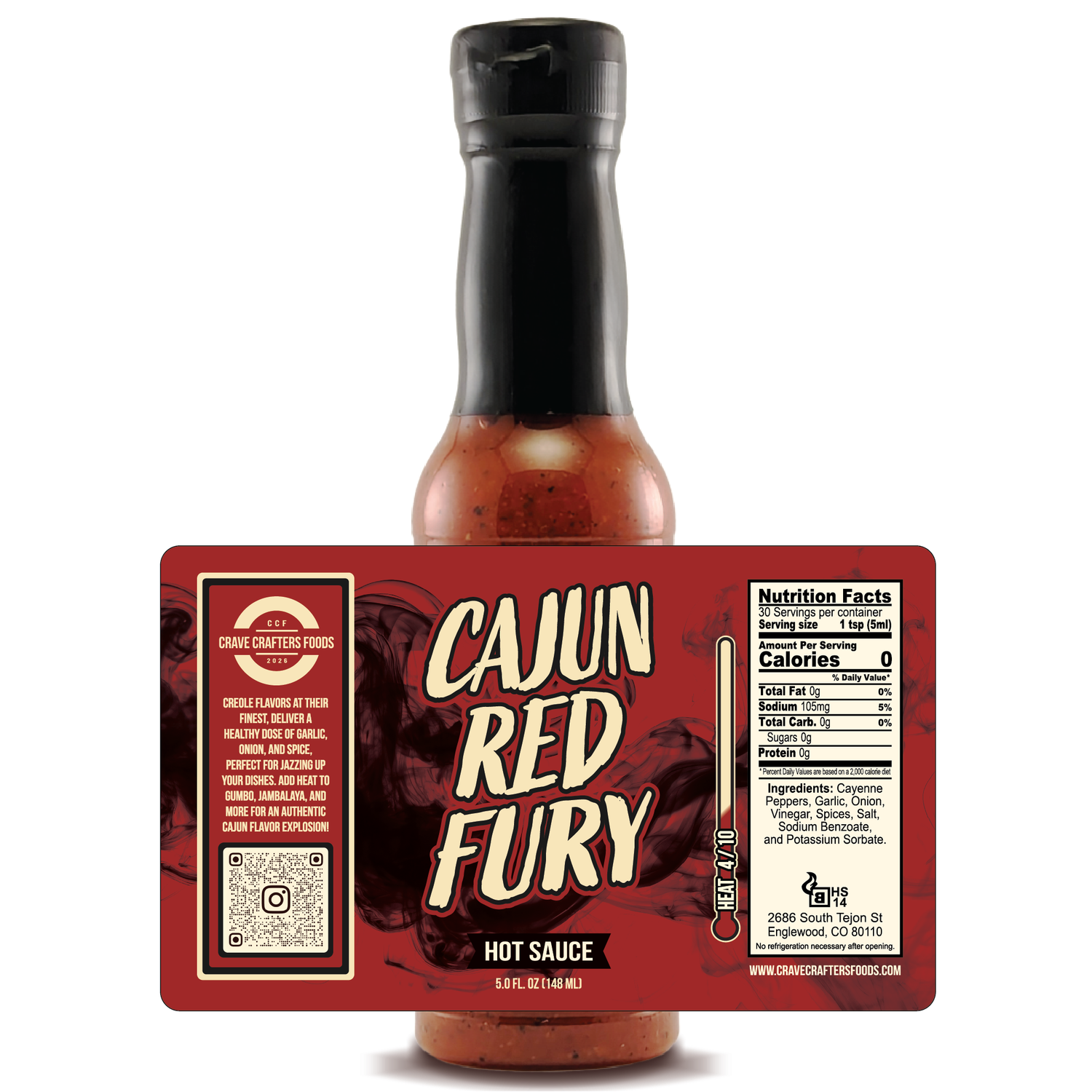 Cajun Red Fury Hot Sauce